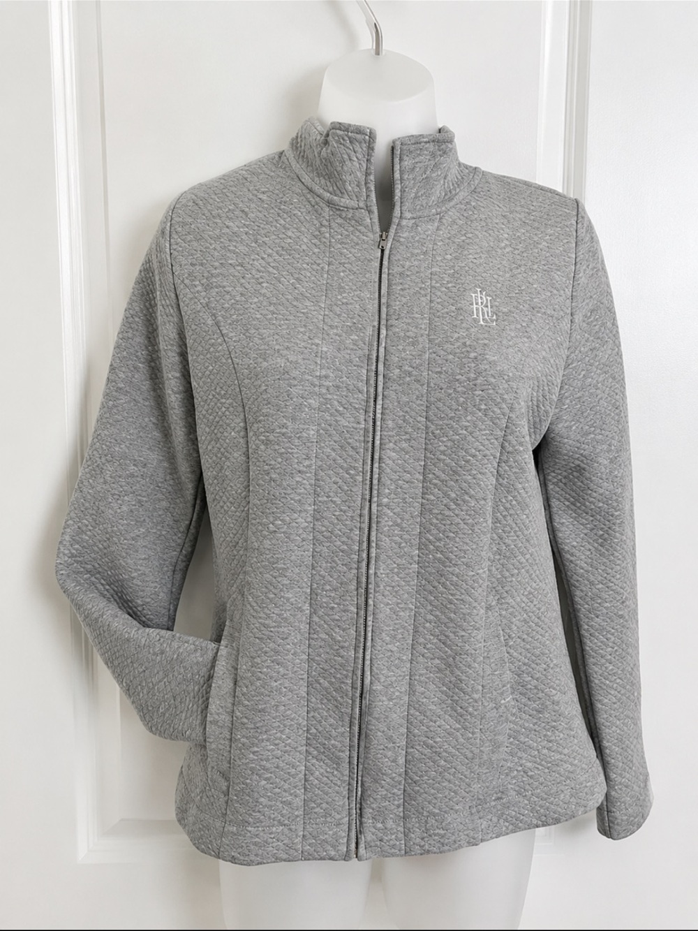 Lauren Ralph Lauren Quilted Full Zip-Front Women's Jacket -Gray see measurements